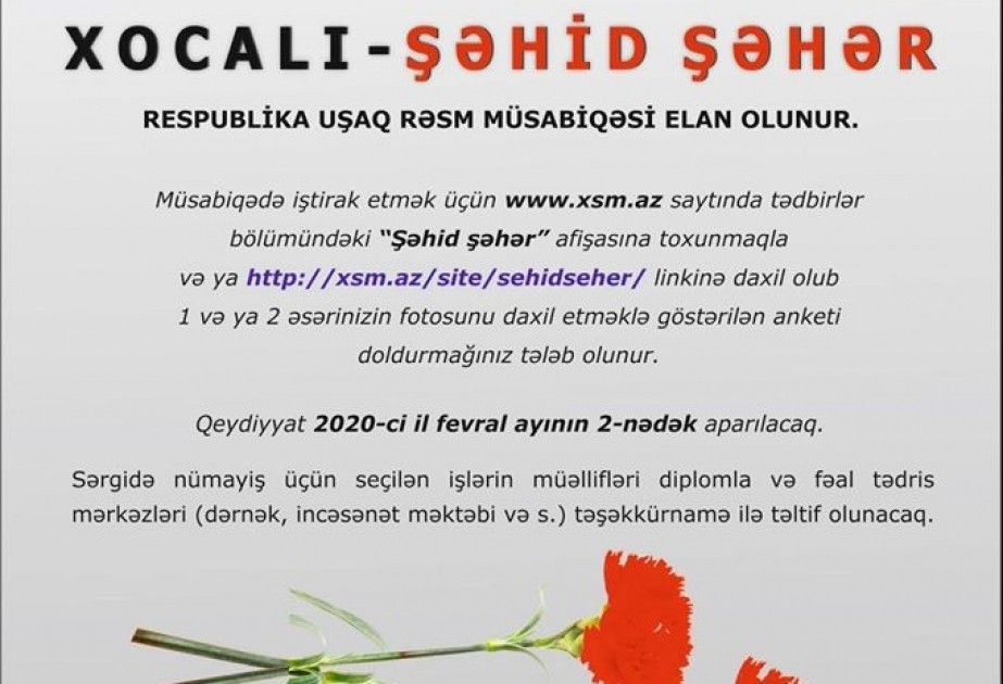 “Xocalı-şəhid şəhər” adlı rəsm müsabiqəsi davam edir